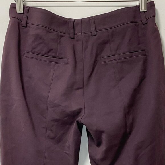 Akris Punto Straight-Leg Pants Purple Cotton Blend — Size 6 - Picture 8 of 11
